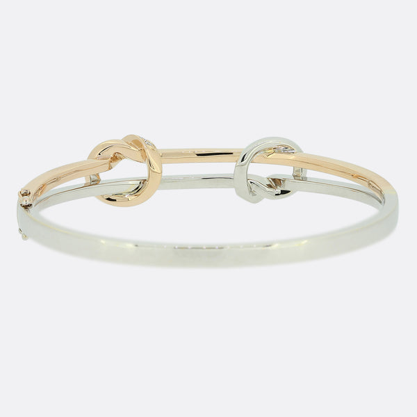 Boodles The Knot Two Tone Diamond Bangle