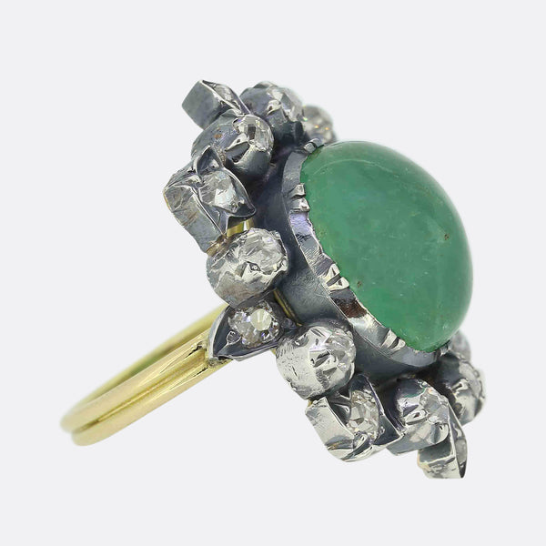 Gaetano Chiavetta 8.50ct Cabochon Emerald and Diamond Ring