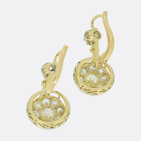 Old Cut Diamond Drop Earrings