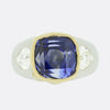 Vintage 8.46 Carat Unheated Ceylon Sapphire and Diamond Ring
