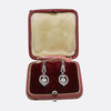 Antique French Early 20th Century Diamond Drop Earrings