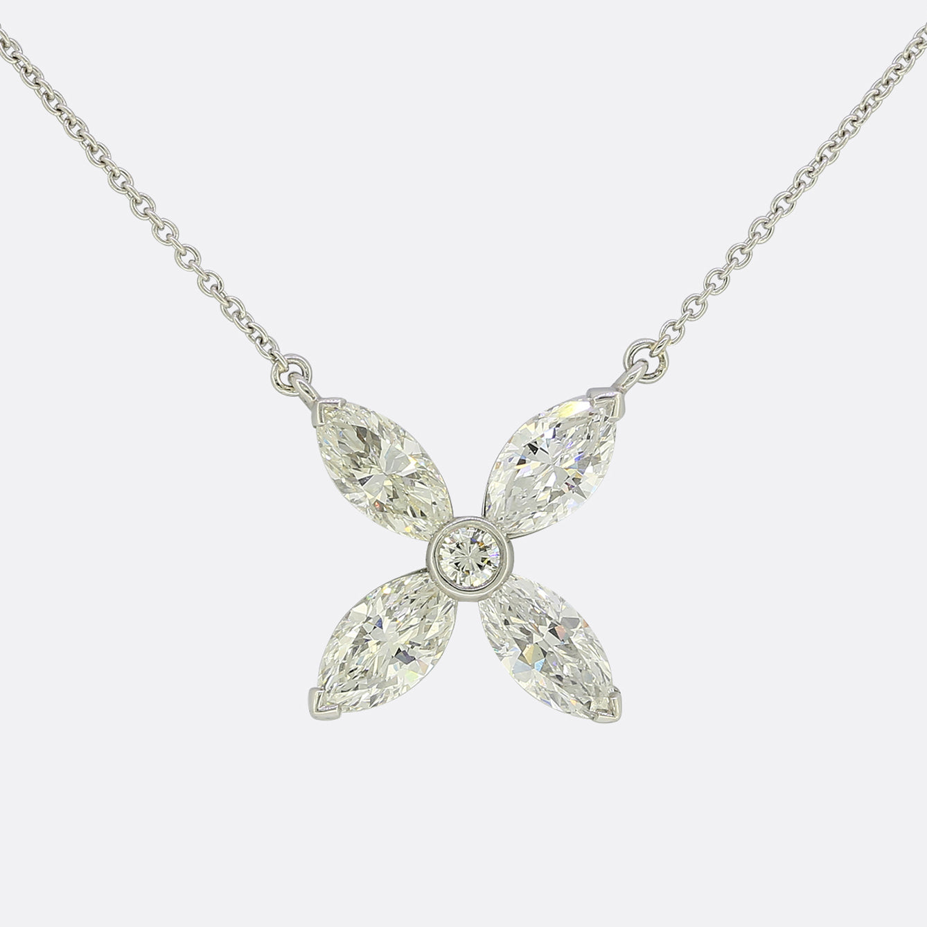 2.85 Carat Marquise Cut Diamond Pendant Necklace