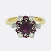 Vintage Ruby and Diamond Cluster Ring