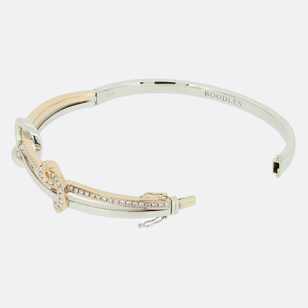 Boodles The Knot Two Tone Diamond Bangle
