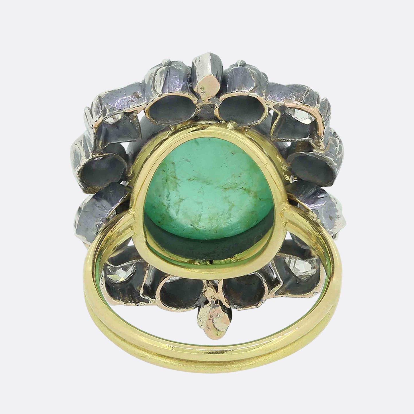 Gaetano Chiavetta 8.50ct Cabochon Emerald and Diamond Ring