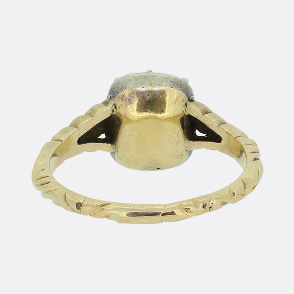 Georgian Brown Cushion Cut Diamond Solitaire Ring