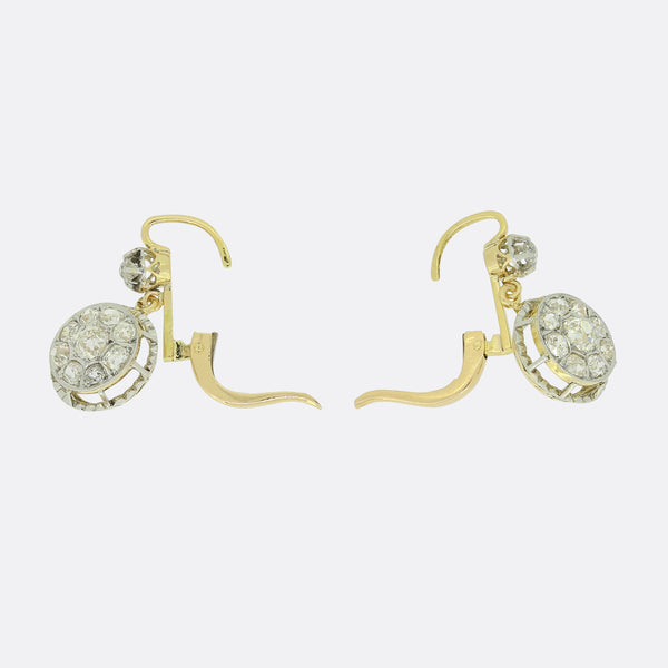 Old Cut Diamond Drop Earrings