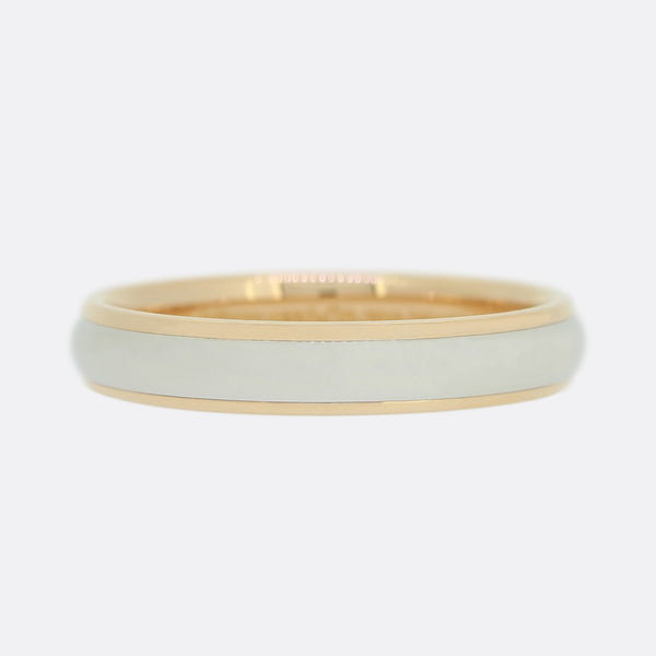 Tiffany and Co. Two Tone 4mm Wedding Band Ring Size Q 1/2
