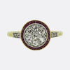 Art Deco Ruby and Diamond Target Ring