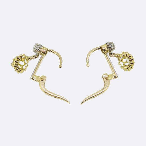 Antique French Diamond Dormeuse Earrings