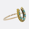 Victorian Turquoise and Pearl Horseshoe Ring