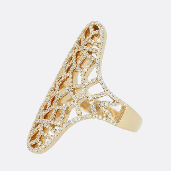 Junnay London Cracked Paint Effect Cocktail Ring