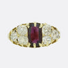 Victorian Garnet and Diamond Cluster Ring
