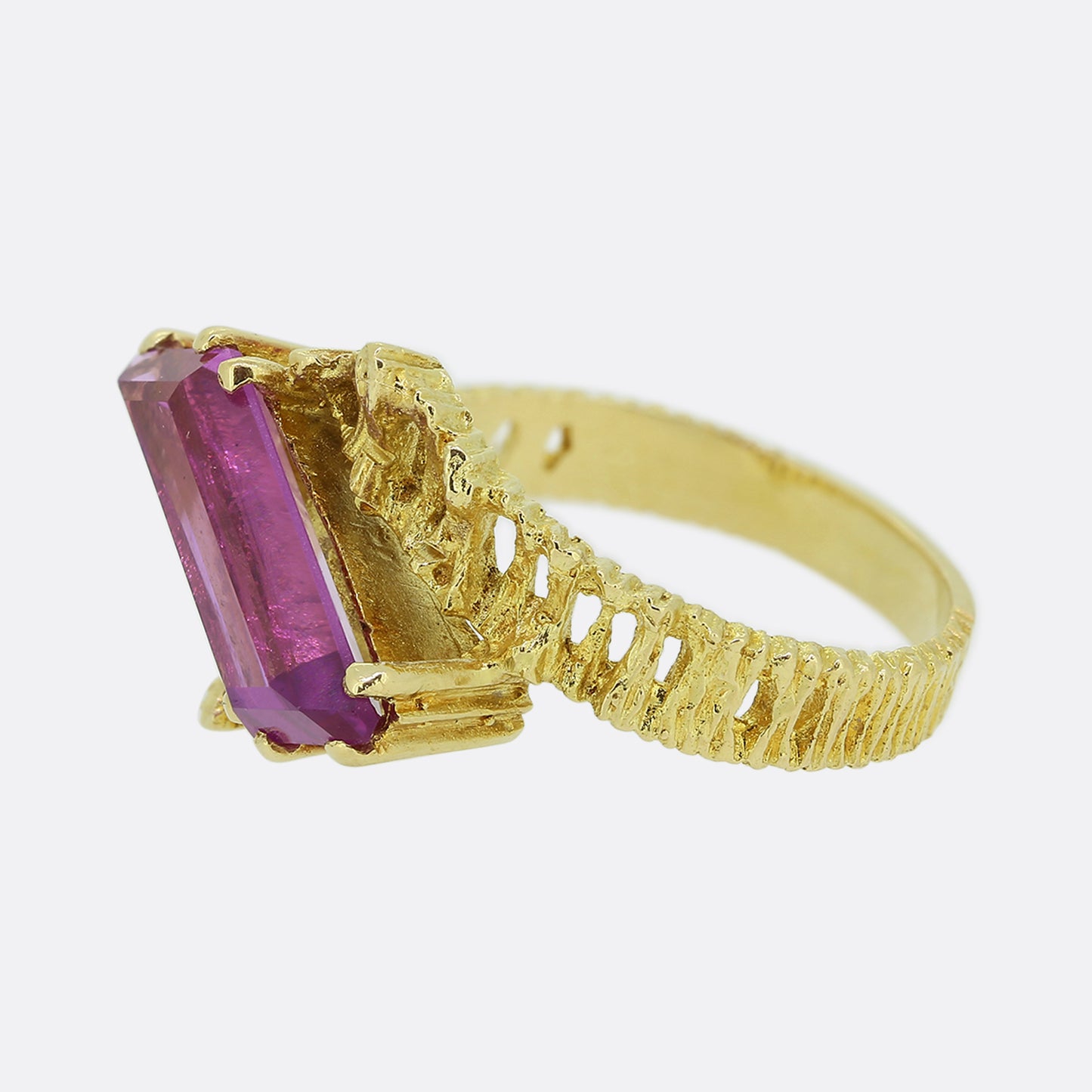 Pink Sapphire Abstract Ring