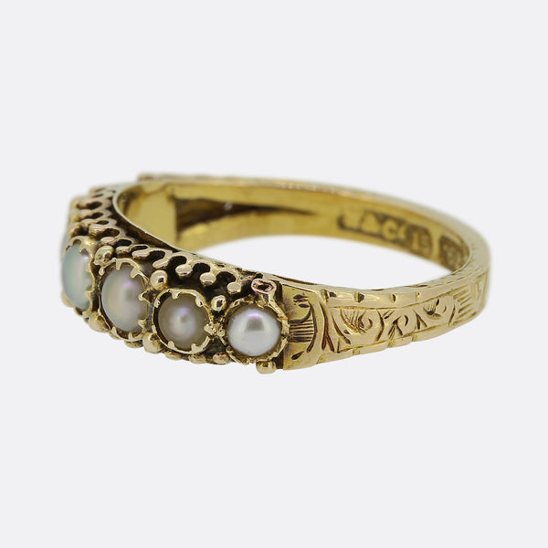 Victorian Seven-Stone Pearl Ring