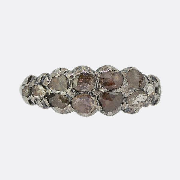 Georgian Rose Cut Diamond Two Row Ring