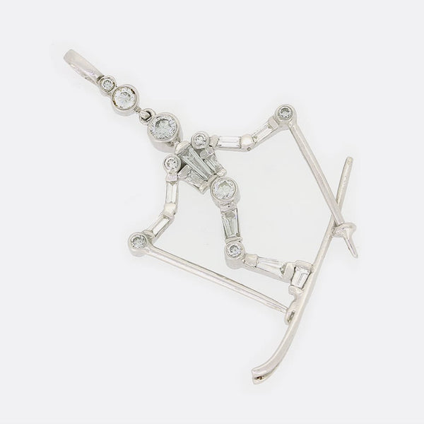 Diamond Skier Pendant