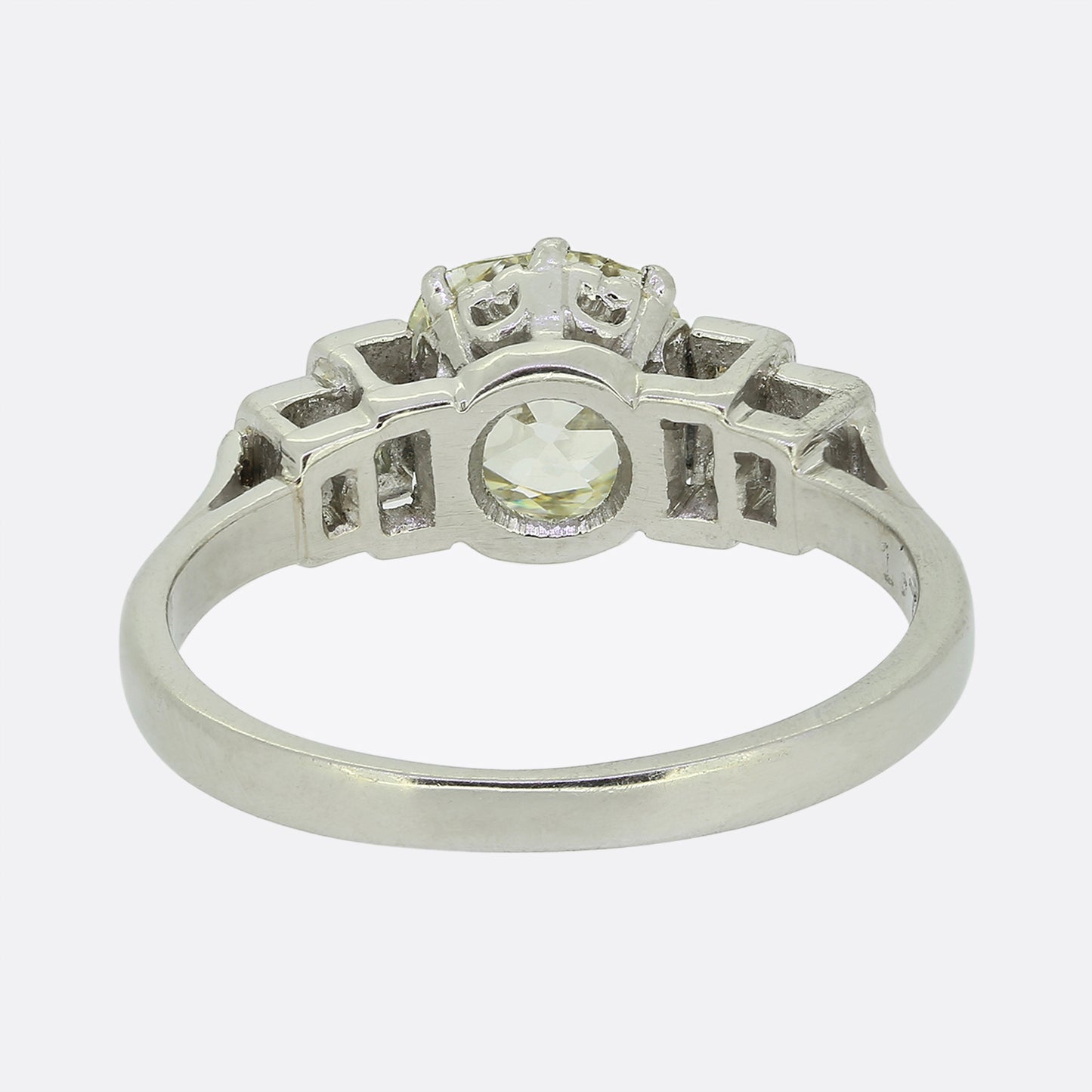 Art Deco 1.70 Carat Old Cushion Cut Diamond Ring