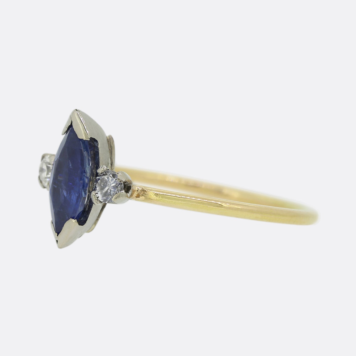 Victorian Sapphire and Diamond Three Stone Ring