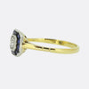 Art Deco 0.20 Carat Old Cut Diamond and Sapphire Ring