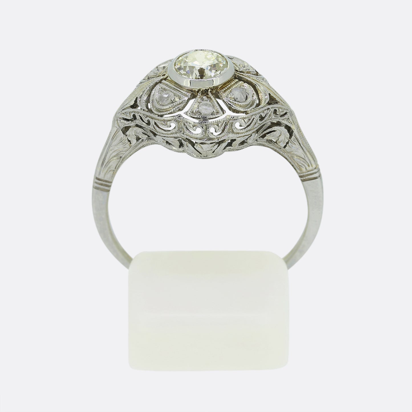 Art Deco Diamond Filigree Ring
