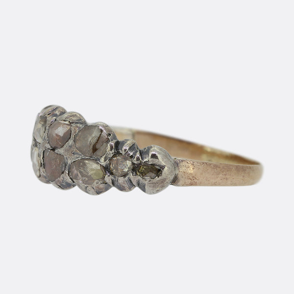 Georgian Rose Cut Diamond Two Row Ring