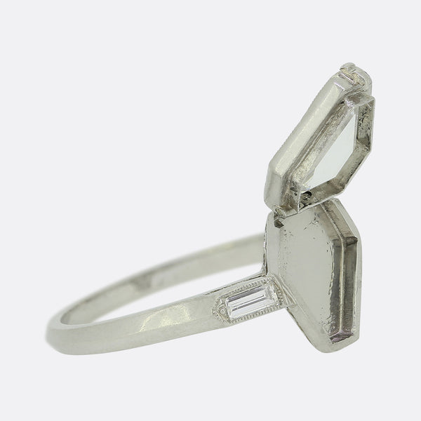 Art Deco Portrait Diamond Locket Ring