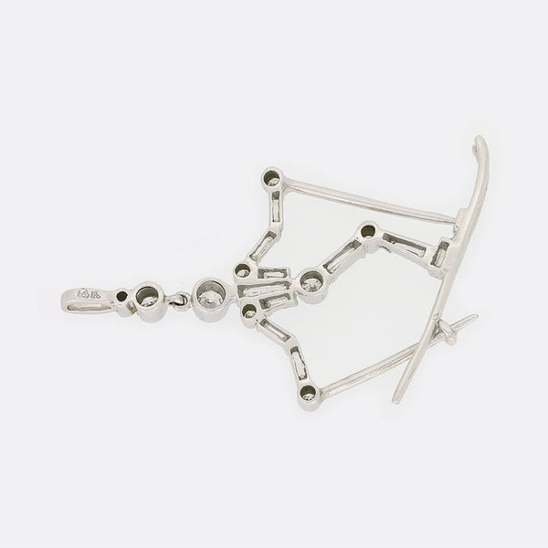 Diamond Skier Pendant