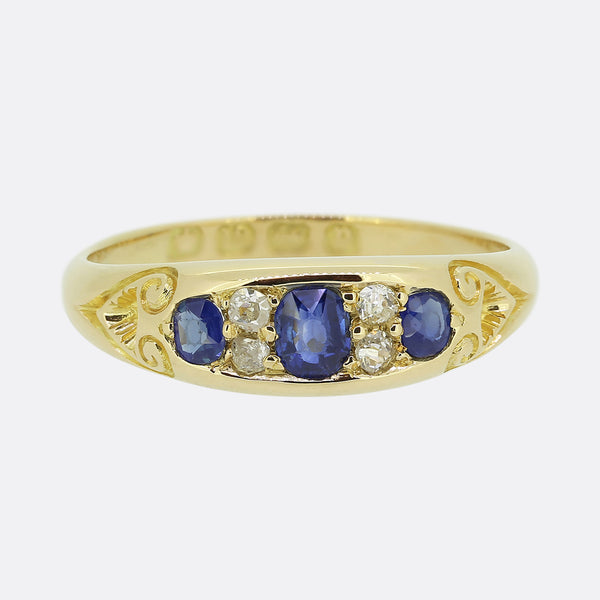 Victorian Sapphire and Diamond Ring