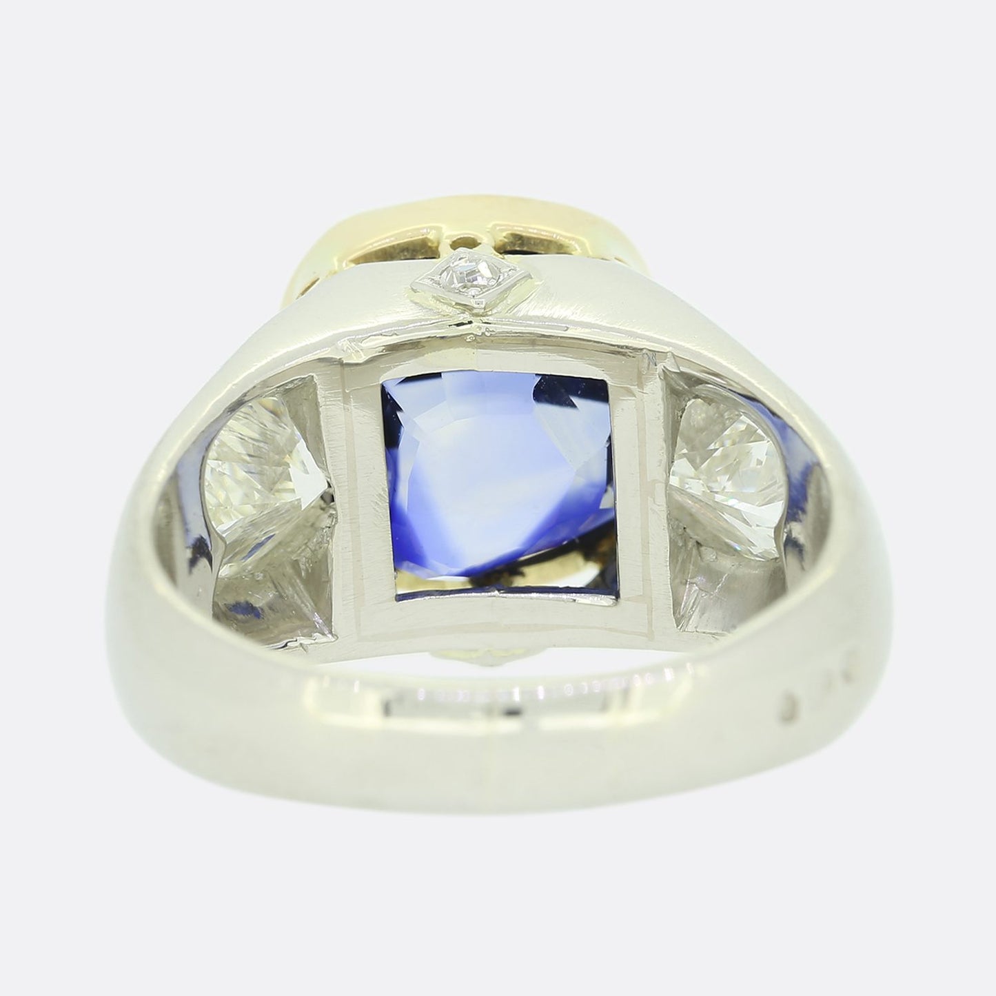 Vintage 8.46 Carat Unheated Ceylon Sapphire and Diamond Ring