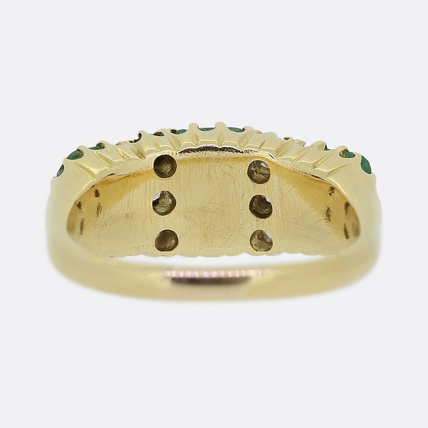Antique Emerald and Diamond Three Stone Ring
