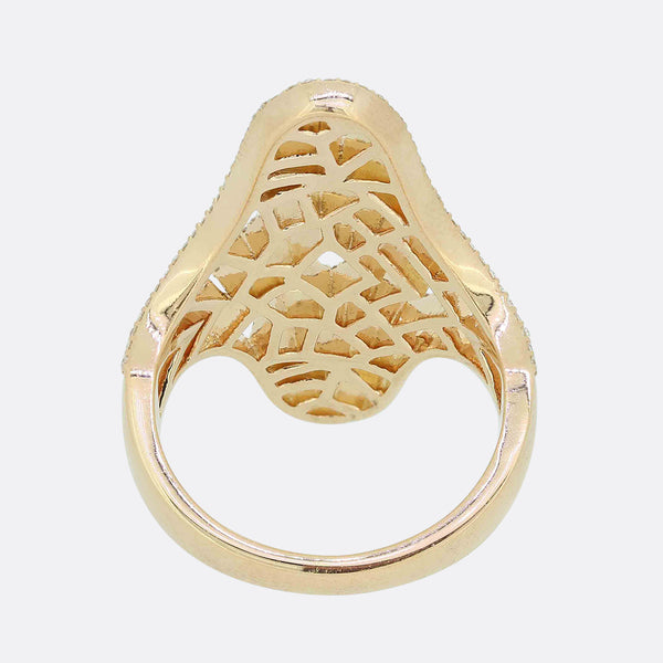 Junnay London Cracked Paint Effect Cocktail Ring