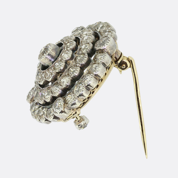 Victorian Diamond Cluster Brooch Pendant