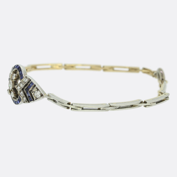 Art Deco Sapphire and Diamond Bracelet