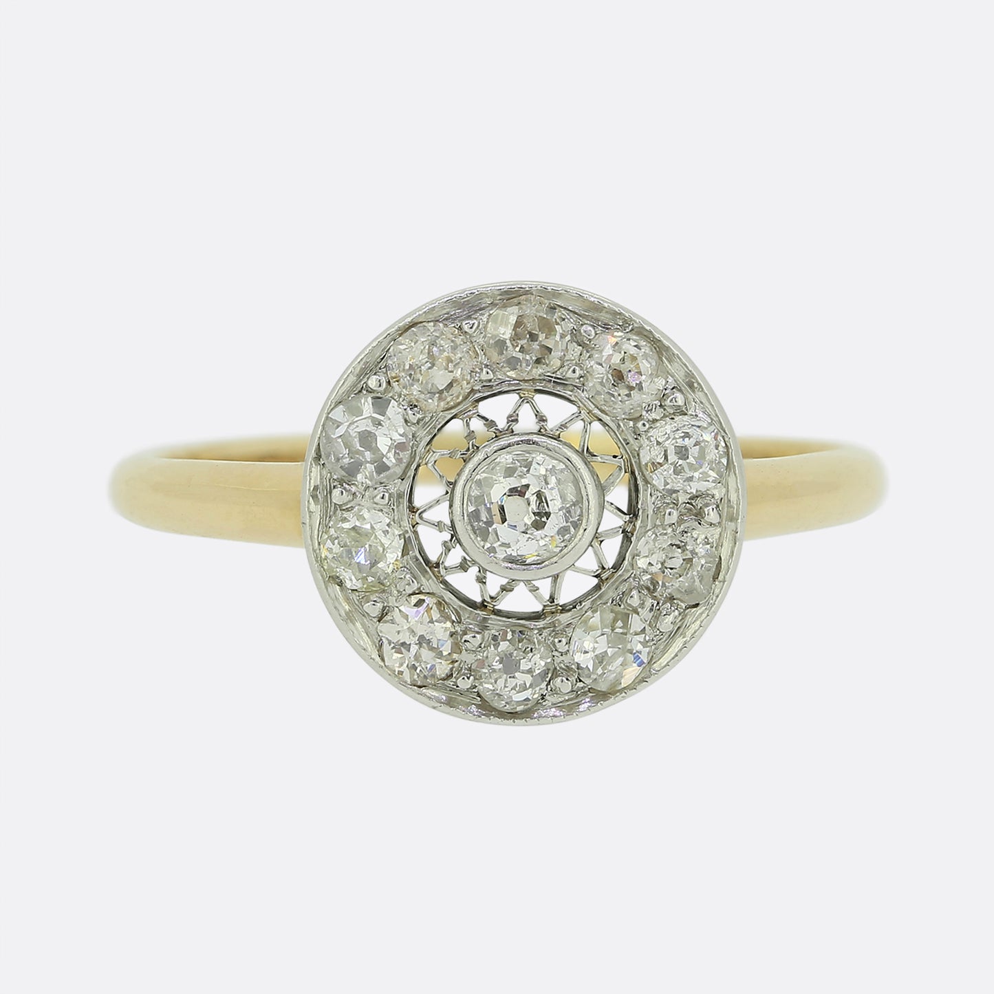 Edwardian Old Cut Diamond Cluster Ring
