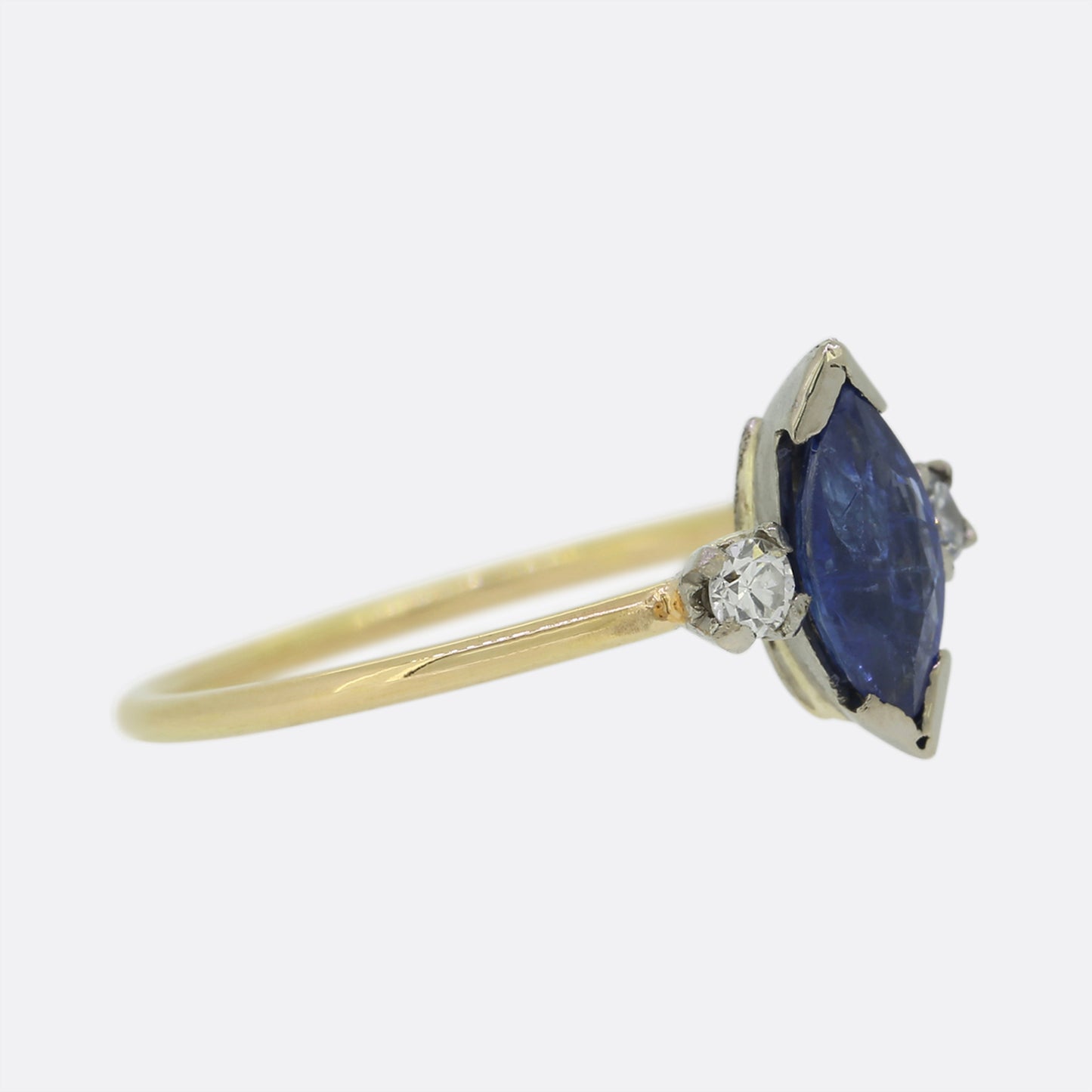 Victorian Sapphire and Diamond Three Stone Ring