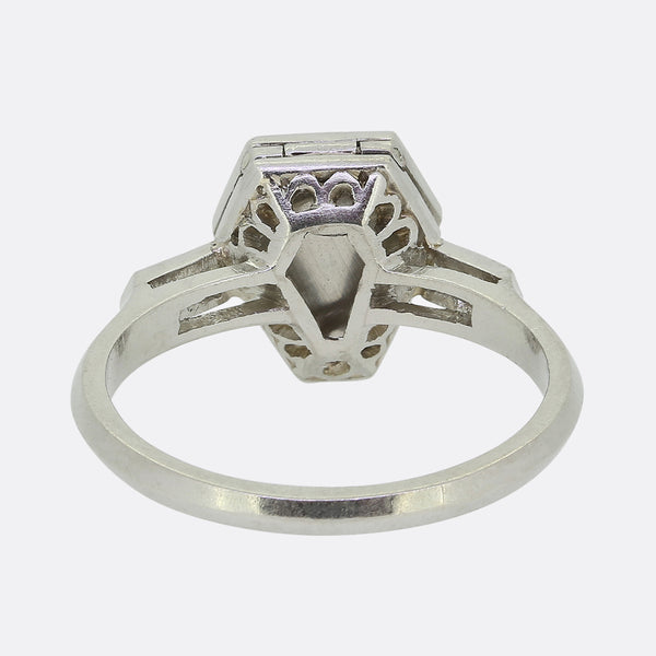 Art Deco Portrait Diamond Locket Ring