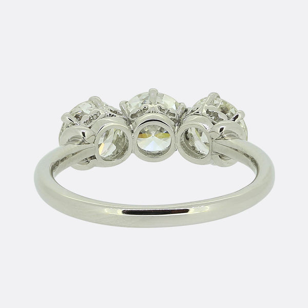 Vintage 2.60 Carat Diamond Three-Stone Ring