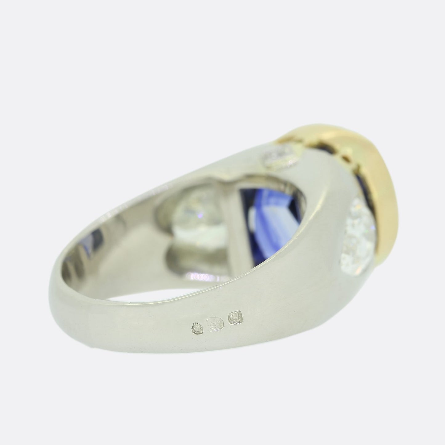 Vintage 8.46 Carat Unheated Ceylon Sapphire and Diamond Ring