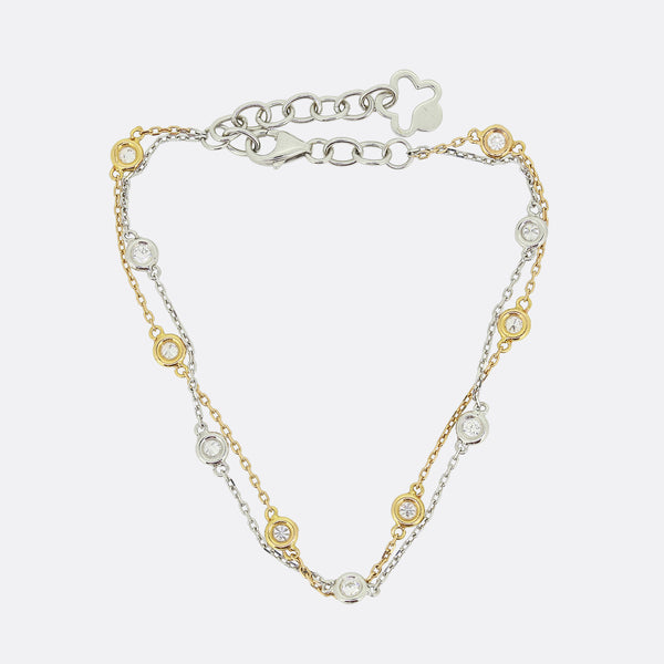 0.33 Carat Diamond Two-Tone Bracelet