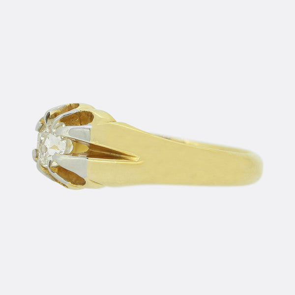 Art Deco 0.50 Carat Old Cut Diamond Gypsy Ring