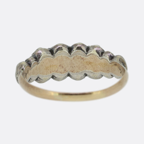 Georgian Rose Cut Diamond Two Row Ring