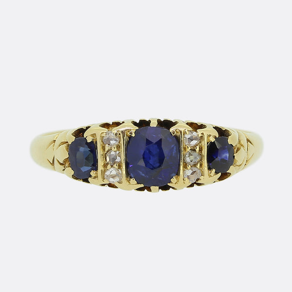 Victorian Sapphire and Diamond Ring