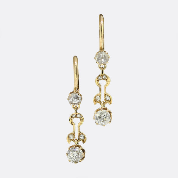Antique Diamond Drop Earrings