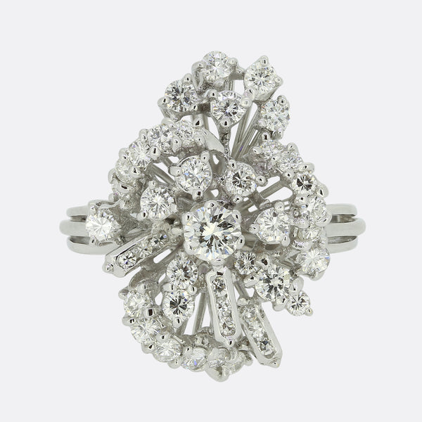 0.80 Carat Diamond Cluster Ring