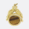 Vintage Tigers Eye and Onyx Fob Pendant