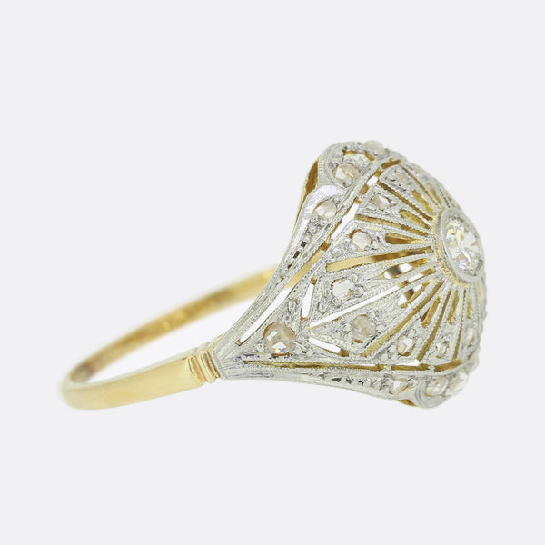 Art Deco Diamond Bombe Ring