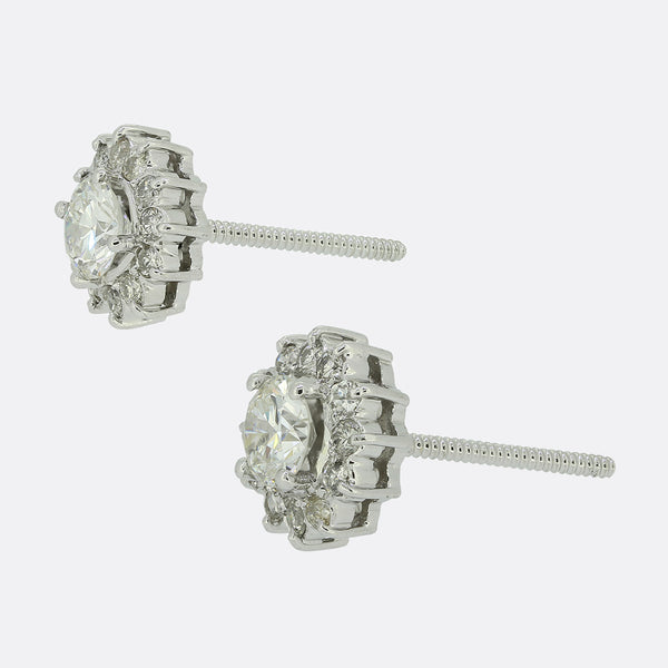 1.00 Carat Diamond Cluster Earrings