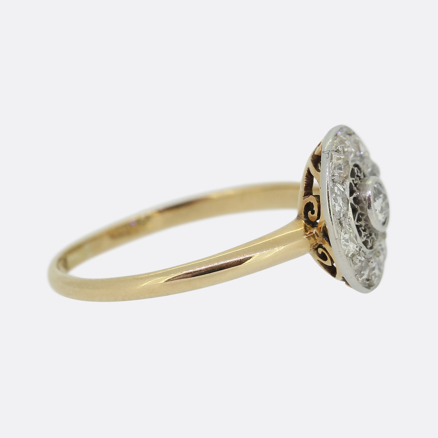 Edwardian Old Cut Diamond Cluster Ring