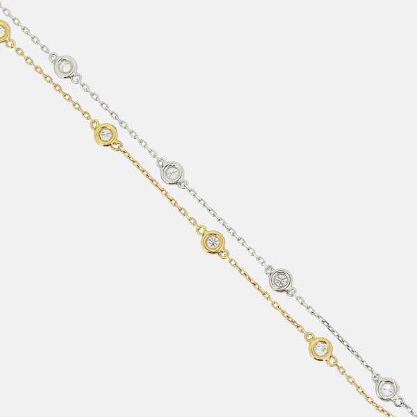 0.33 Carat Diamond Two-Tone Bracelet